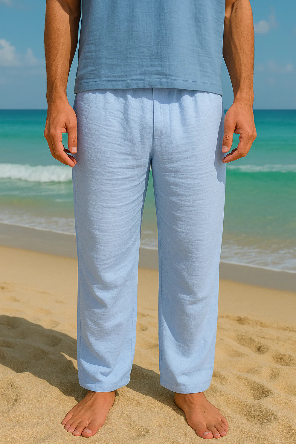 Light Blue Linen Pants