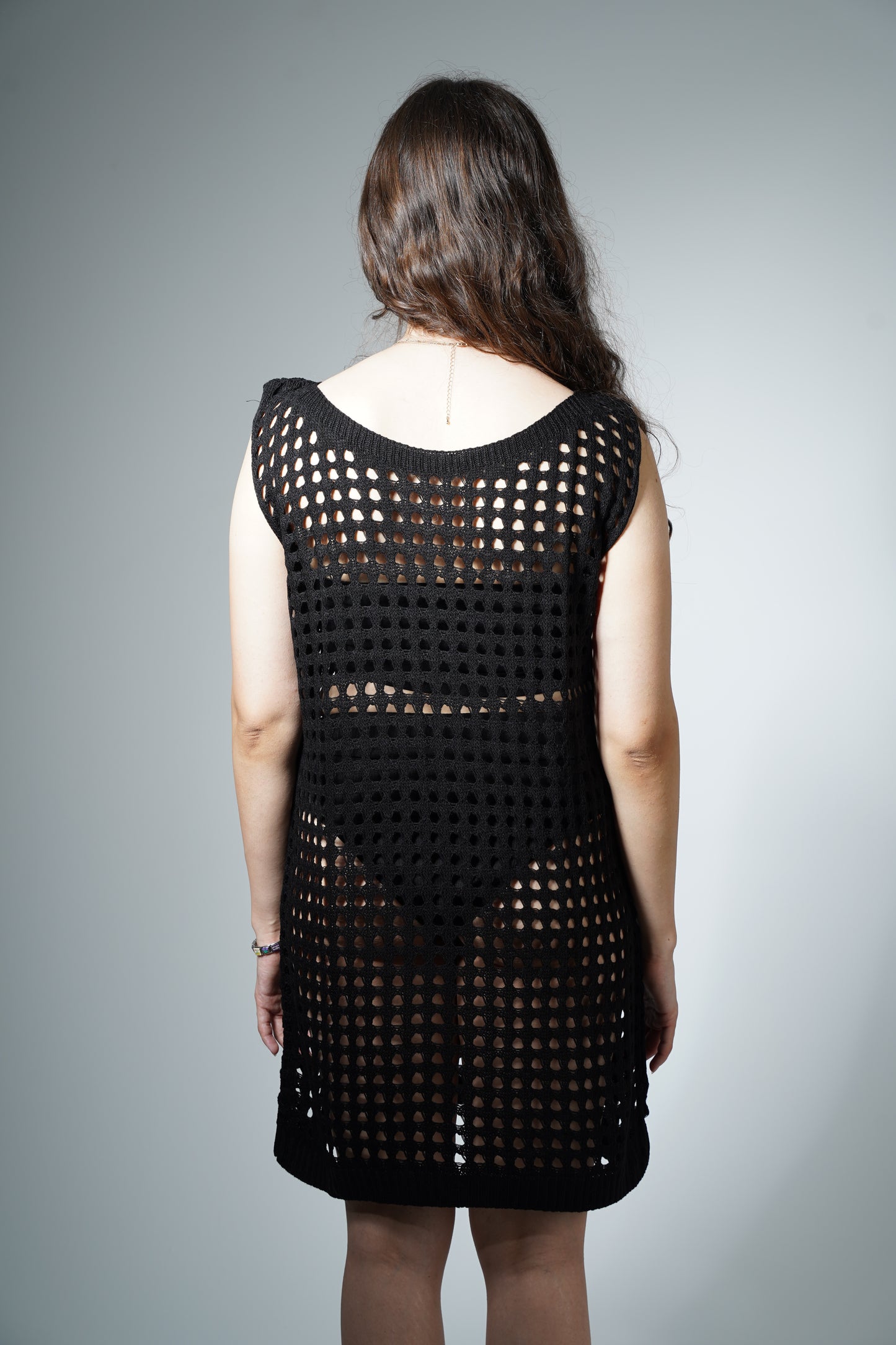 Sleeveless crochet cover-up