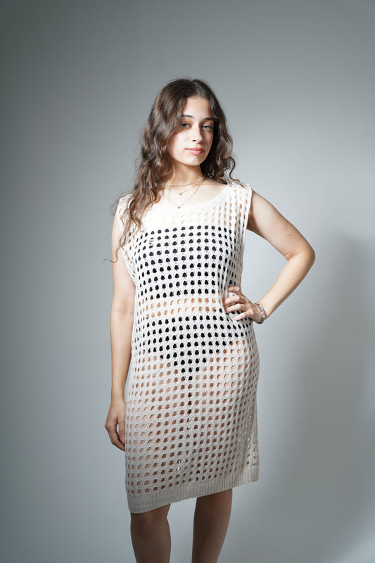 sleeveless crochet cover-up