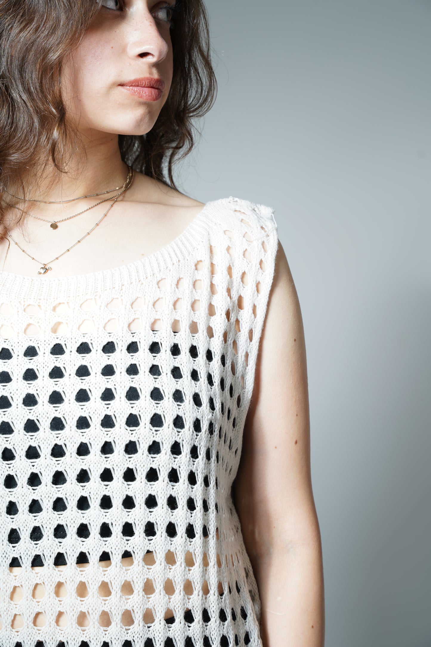 sleeveless crochet cover-up