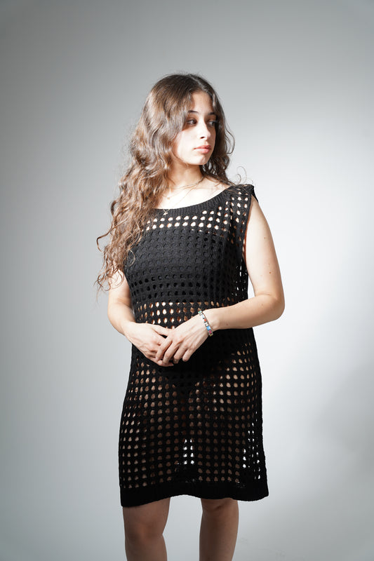 Sleeveless crochet cover-up