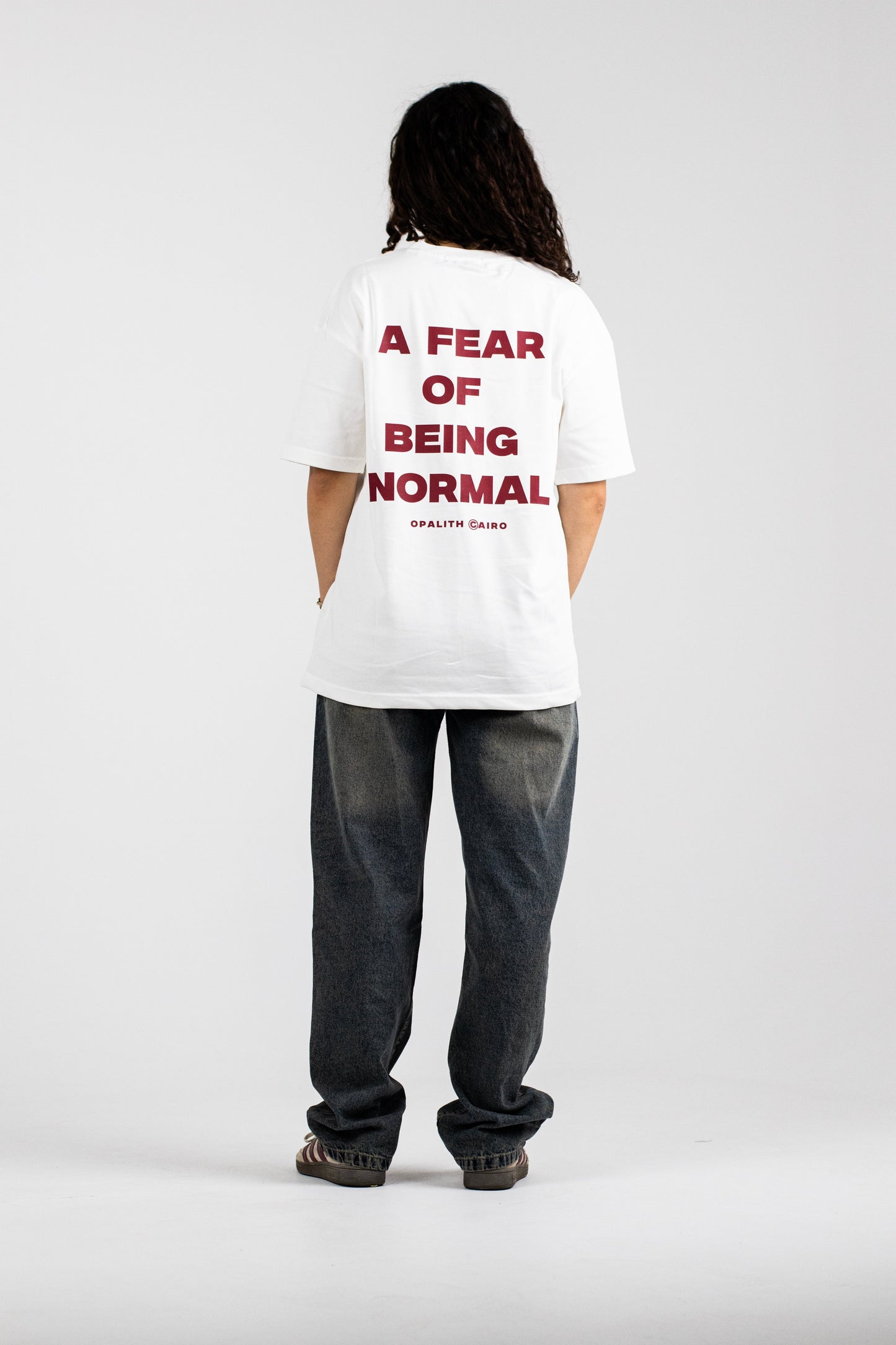 The Opalith White Unnormal T-Shirt red print