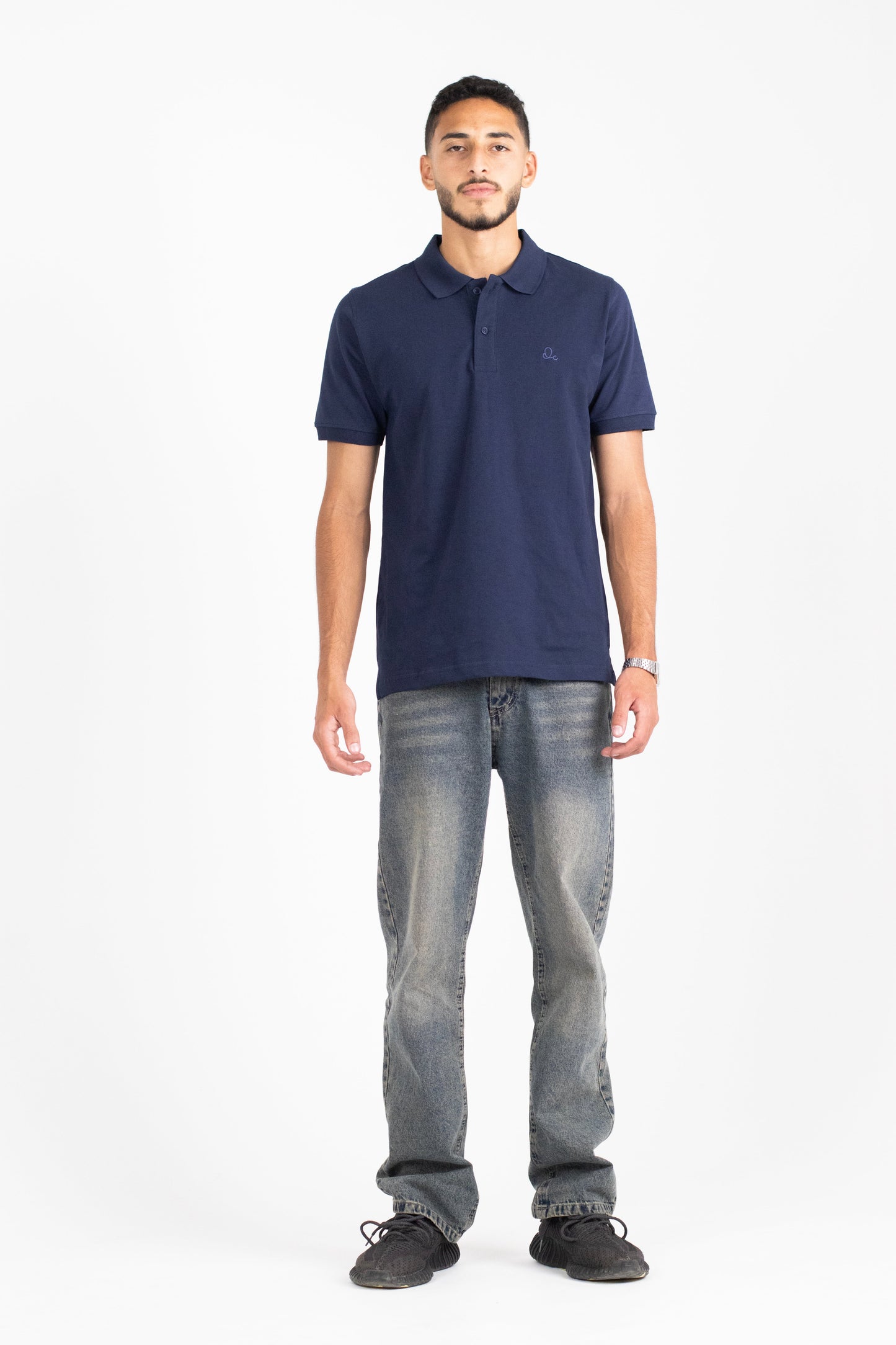 The Opalith Navy blue Crest Polo