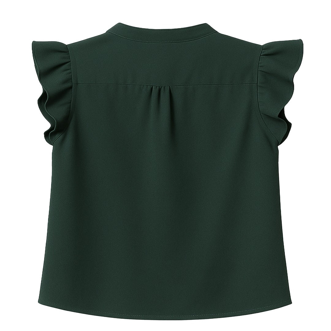Emerald Whisper Ruffle Top