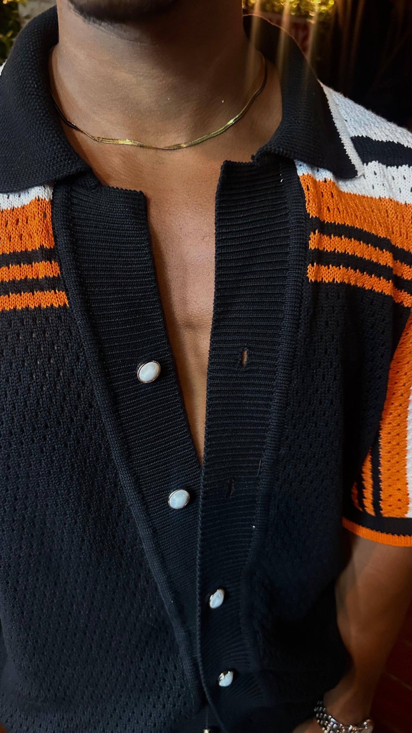 Black Tennis crochet shirt