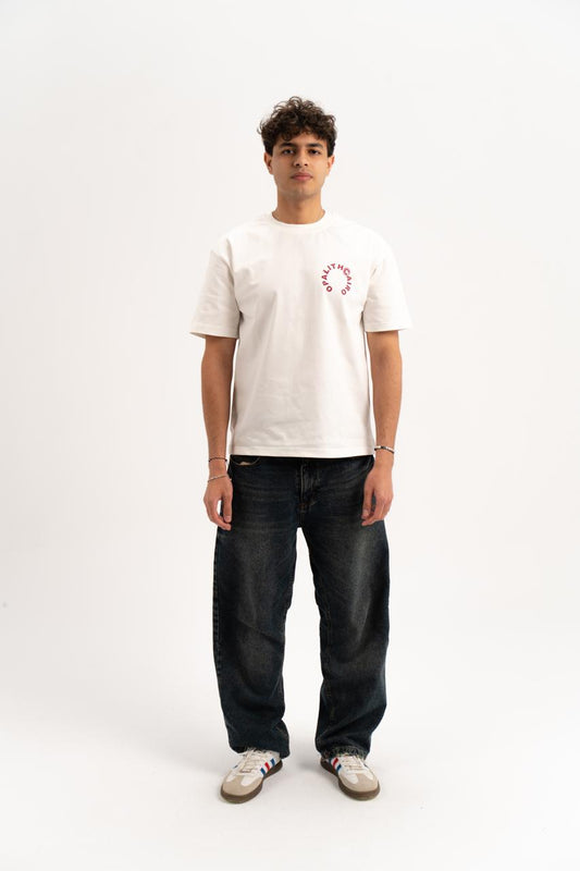 The Opalith White Unnormal T-Shirt red print