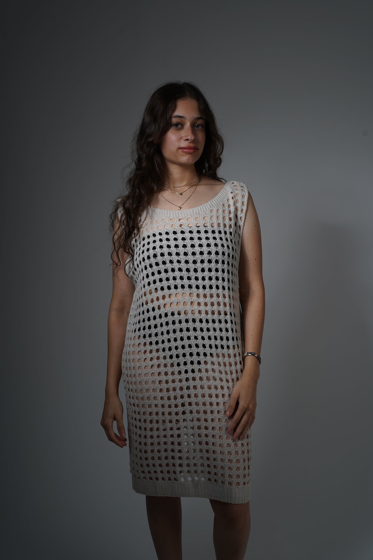 sleeveless crochet cover-up