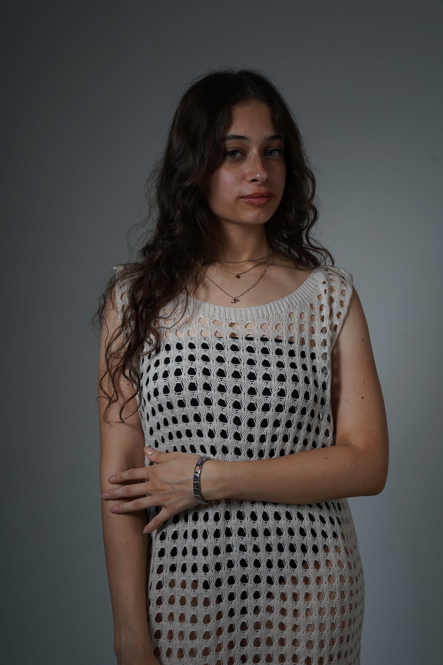 sleeveless crochet cover-up