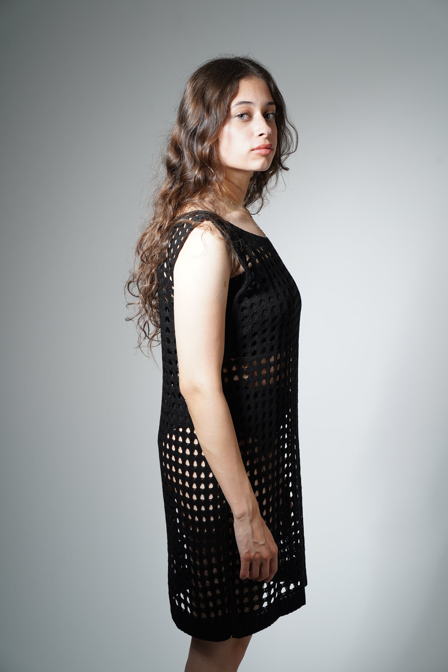 Sleeveless crochet cover-up