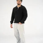 Black Knitted Quarter Zipper