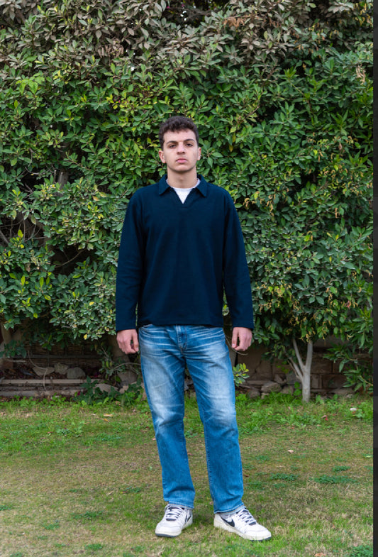 Navy Polo Sweater