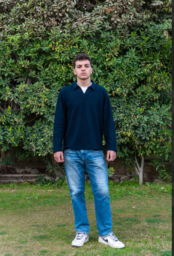 Navy Polo Sweater