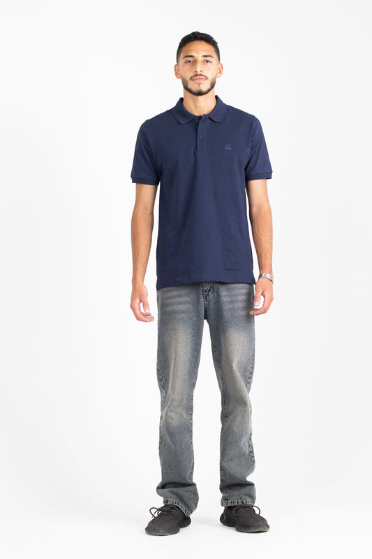 The Opalith Navy blue Crest Polo